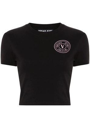 Versace Jeans Couture V-Emblem glittered T-shirt - Black