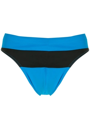Amir Slama two-tone high-leg swimming trunks - Blue