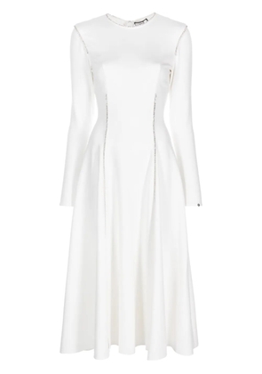 NISSA crystal-embellished long-sleeve dress - White