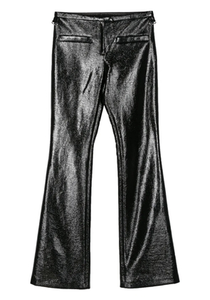 Courrèges Snaps Vinyl flared trousers - Black