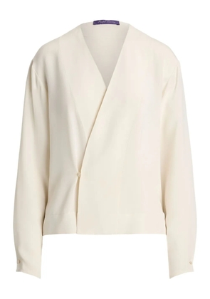Ralph Lauren Collection wrap-front long-sleeve top - Neutrals
