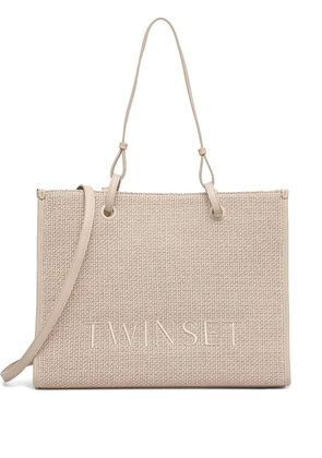 TWINSET logo-embroidered tote bag - Neutrals
