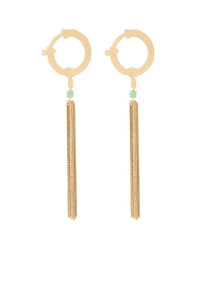 Wouters & Hendrix I Play chrysoprase chain earrings - Gold