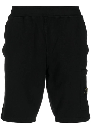 Stone Island side logo-patch elasticated-waistband shorts - Black