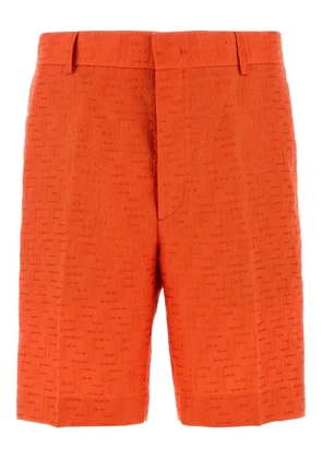FENDI Slant pockets textured bermuda shorts - Orange