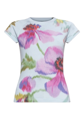 LOEWE floral-print raglan-sleeve top - Blue