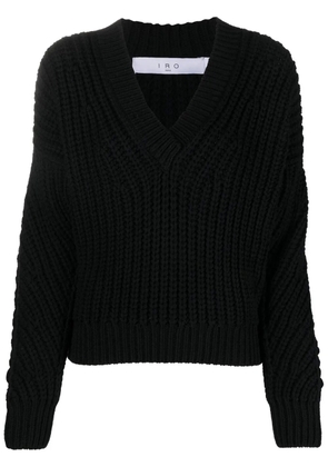 IRO chunky-knit V-neck jumper - Black