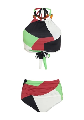 Brigitte geometric-print bikini - Red