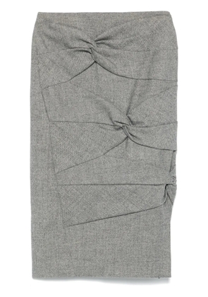 Christian Dior Pre-Owned 1990s twist-detail midi skirt - Grey