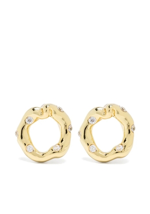 Vann Jewelry Irregular Circle crystal-embellished earrings - Gold