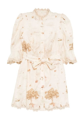 ZIMMERMANN applique mini dress - Neutrals