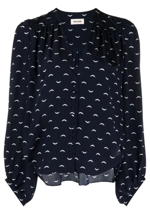 Zadig&Voltaire graphic-print long-sleeved blouse - Blue