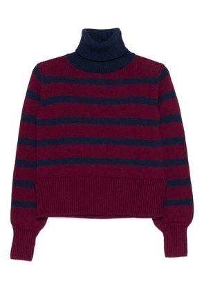 Merci striped roll-neck sweater - Red