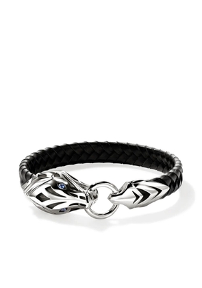 John Hardy sterling silver and leather Naga sapphire bracelet