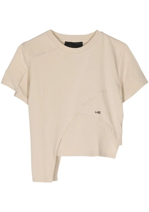 HELIOT EMIL logo-print panelled t-shirt - Neutrals