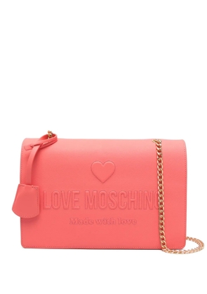 Love Moschino logo-embossed shoulder bag - Pink