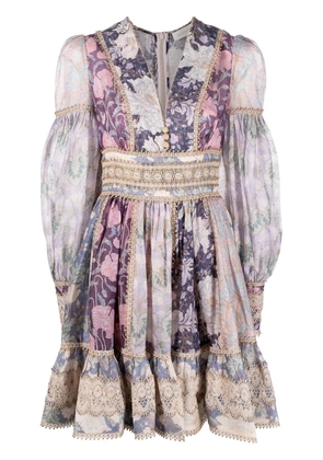ZIMMERMANN Celestial lace-detailed mini dress - Purple