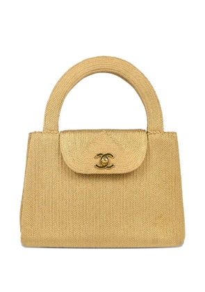 CHANEL Pre-Owned 1998 raffia top-handle tote bag - Neutrals