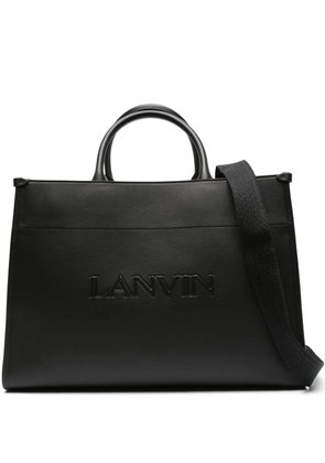 Lanvin logo-embossed leather tote bag - Black