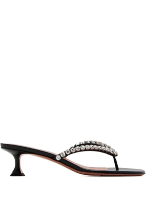 Amina Muaddi 45mm rhinestone-embellished sandals - Black