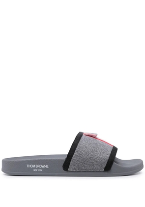 Thom Browne RWB-stripe rubber slides - Grey