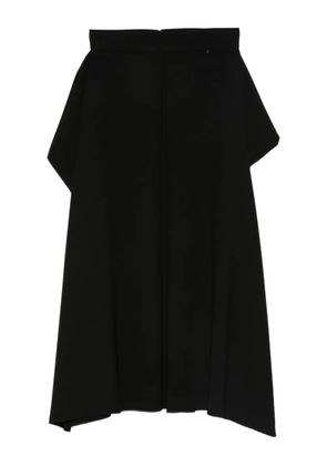 NISSA pleated asymmetric midi skirt - Black