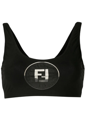 Fendi Pre-Owned 1990s sheer logo bikini top - Black