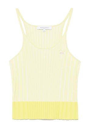 Maison Kitsuné baby fox-patch ribbed tank top - Yellow