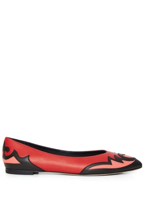 Molly Goddard Miro leather ballerina shoes - Red