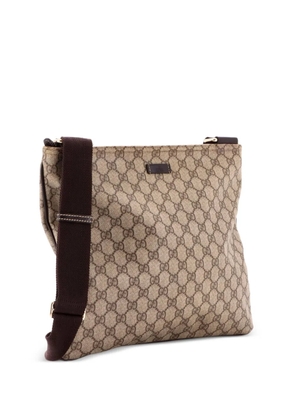 Gucci Pre-Owned Zip Top Messenger Bag GG Coated Canvas Large crossbody bag - Brown