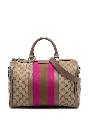 Gucci Pre-Owned 2016-2025 Medium GG Canvas Web Joy Boston Bag satchel - Brown