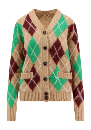 ASPESI argyle-pattern wool cardigan - Brown