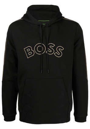 BOSS logo-print hoodie - Black