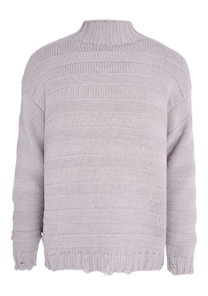 Gaelle high-neck frayed-hem sweater - Pink