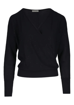 Kinross Cashmere V-neck long-sleeved top - Black