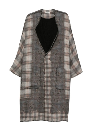 Pierre-Louis Mascia checked coat - Blue