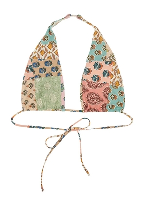 MC2 Saint Barth patchwork halter bikini top - Neutrals