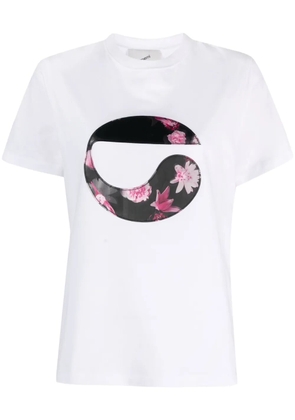Coperni floral logo-patch T-shirt - White