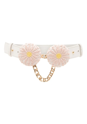 Lethicia Bronstein Margarita flowel-appliqué belt - White