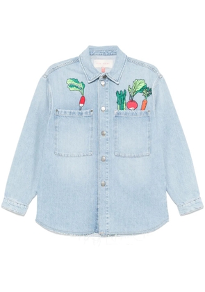 Mira Mikati vegetable-embroidered denim jacket - Blue