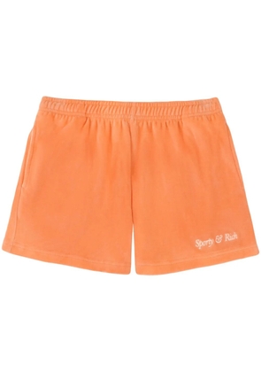 Sporty & Rich Italic Logo cotton track shorts - Orange