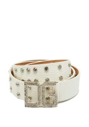 Dolce & Gabbana Pre-Owned DG-buckle crystal-embellished belt - White