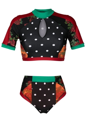 Amir Slama patchwork-design bikini set - Multicolour