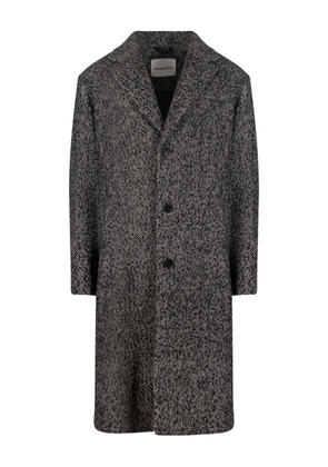 AMARANTO herringbone-pattern coat - Grey