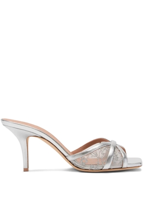 Malone Souliers Perla flower-embroidered sandals - White