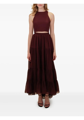 AZEEZA tiered chiffon midi skirt