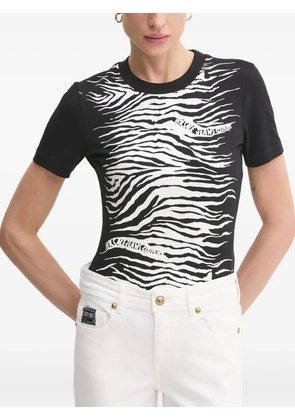 Versace Jeans Couture zebra-print short-sleeved top - Black