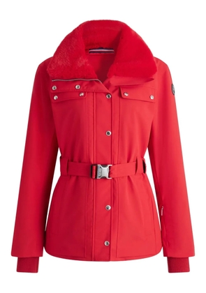 Fusalp fur collar belted ski jacket - Red