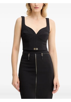 Elisabetta Franchi appliqué zip-up top - Black