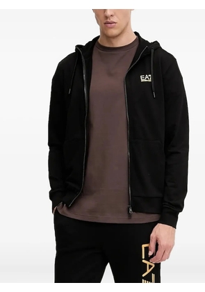 Ea7 Emporio Armani logo-detail zip-up hoodie - Black